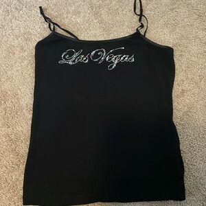 Black beaded Las Vegas tank top Large